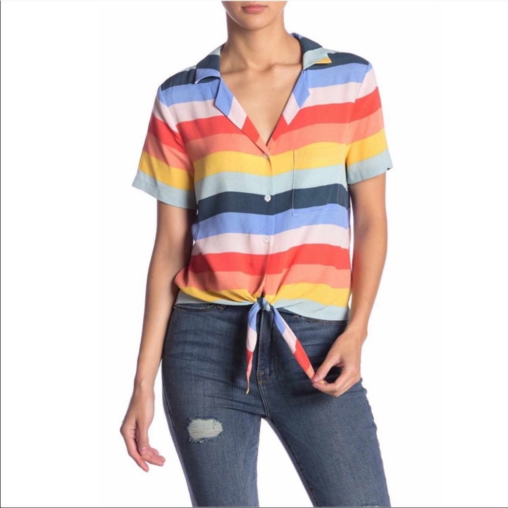 Elodie rainbow stripe top M